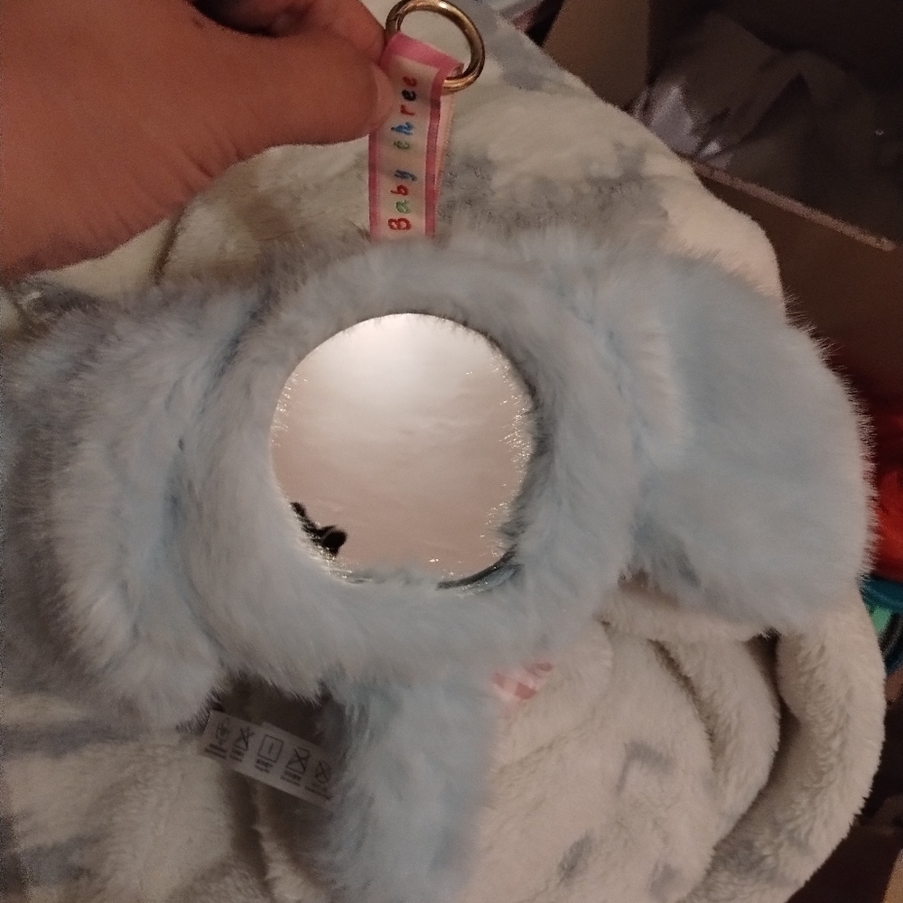 Baby Three Baby Blue Plush Mirror Toy